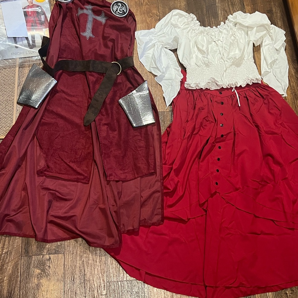 Women's Red and White Costume Set
